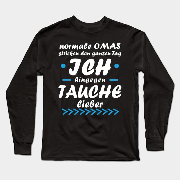 Tauchen Oma Tauchmaske Rente Geschenk Long Sleeve T-Shirt by FindYourFavouriteDesign